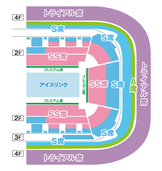 ディズニー・オン・アイス 2024 日本公演（千葉・船橋）の座席図