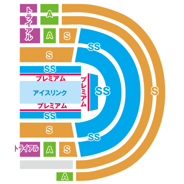 ディズニーオンアイス　横浜　SS席　前から3列目　ステージ真正面　良席　8/21