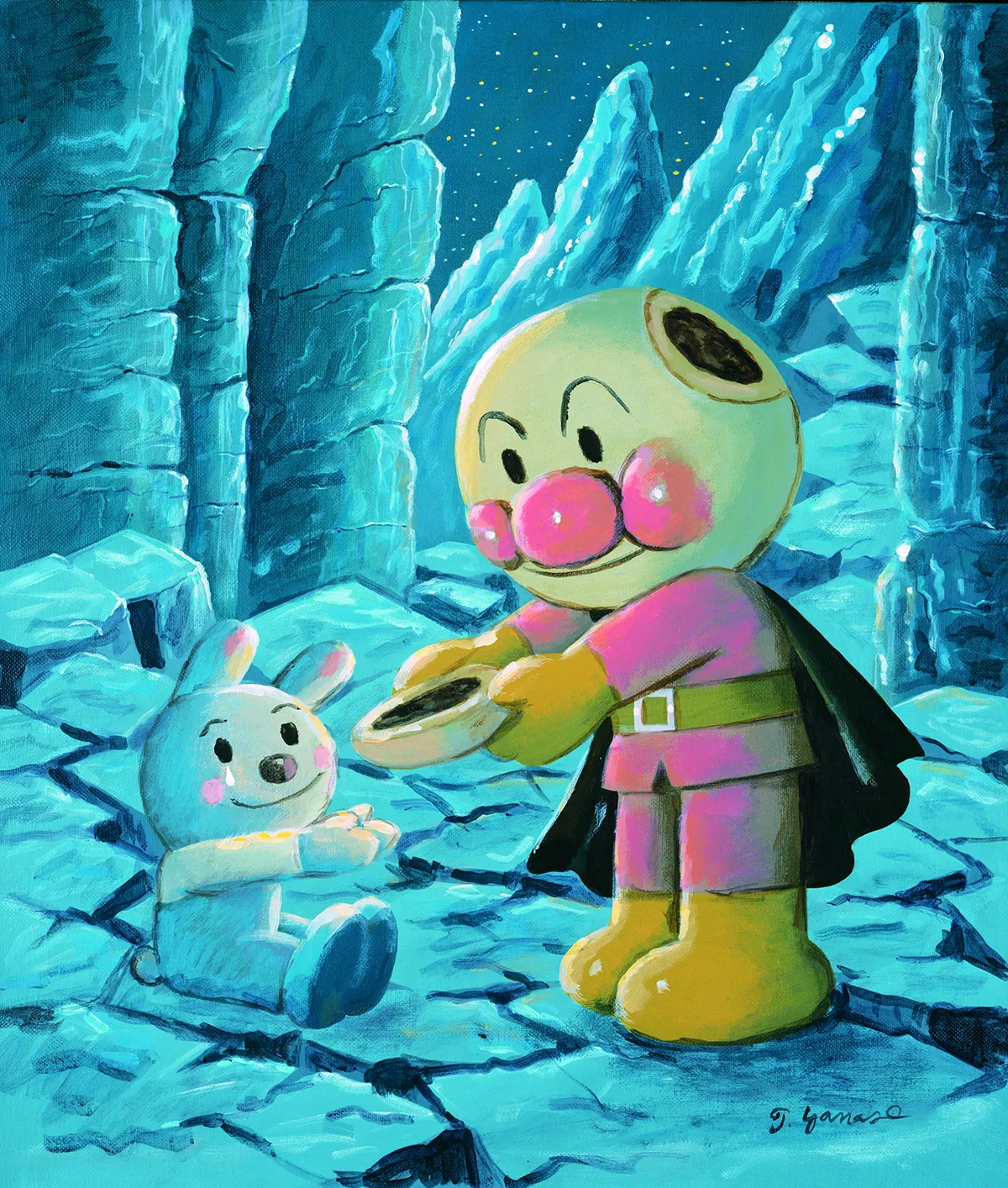 「顔をあげるアンパンマン」