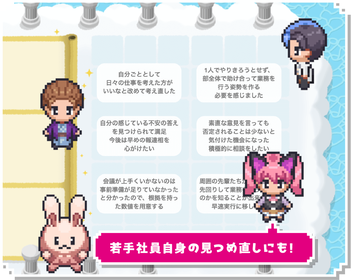 若手社員自身の見つめ直しにも!