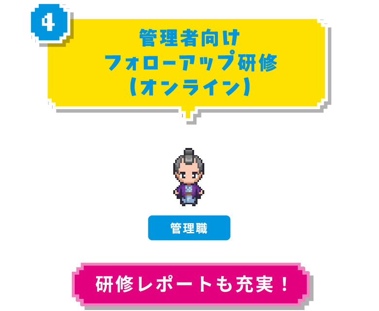 ④管理者向けフォローアップ研修(オンライン) 管理職 研修レポートも充実！