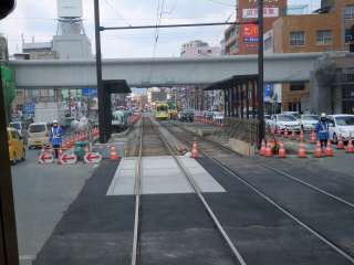 熊本市電 ８ 新水前寺駅前 電停は移設工事中 中京テレビ 稲見駅長の鉄道だよ人生は