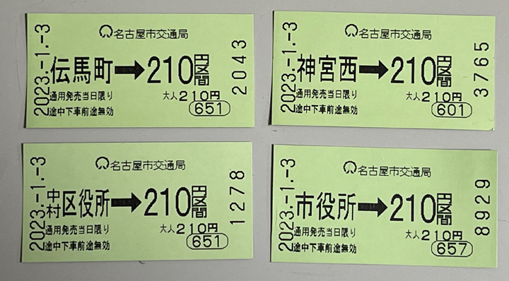 1月3日（火）の「伝馬町」「神宮西」駅。 | 稲見駅長の鉄道だよ