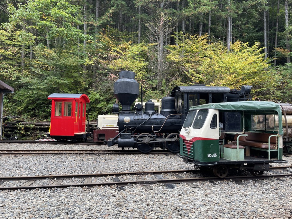 10月19日（日）の木曽谷・赤沢自然休養林。ボールドウィン製 No.1 蒸気
